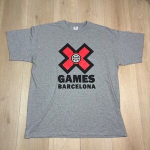 2013 X Games Barcelona ESPN Crew T-Shirt Mens XXL Gray Short Sleeve Graphic NWOT